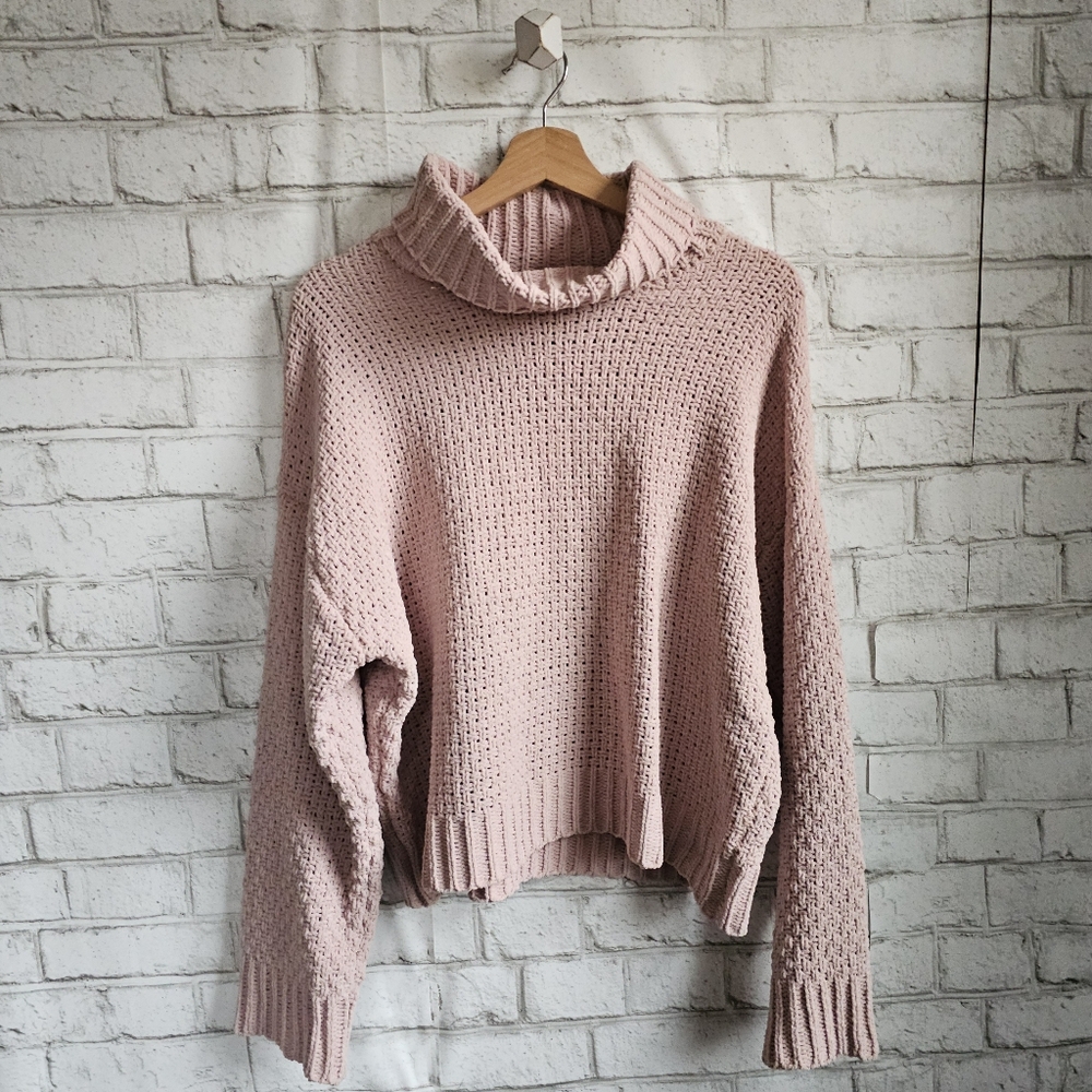 ☆ RAG POETS Blush Chenille Cowlneck Sweater, S